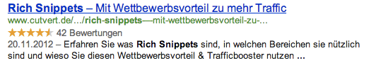 Rich Snippets in den Google SERP's